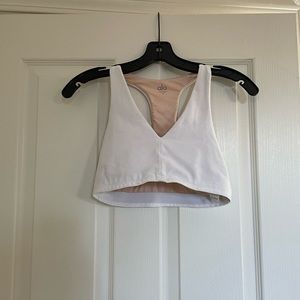 White Alo sports bra.